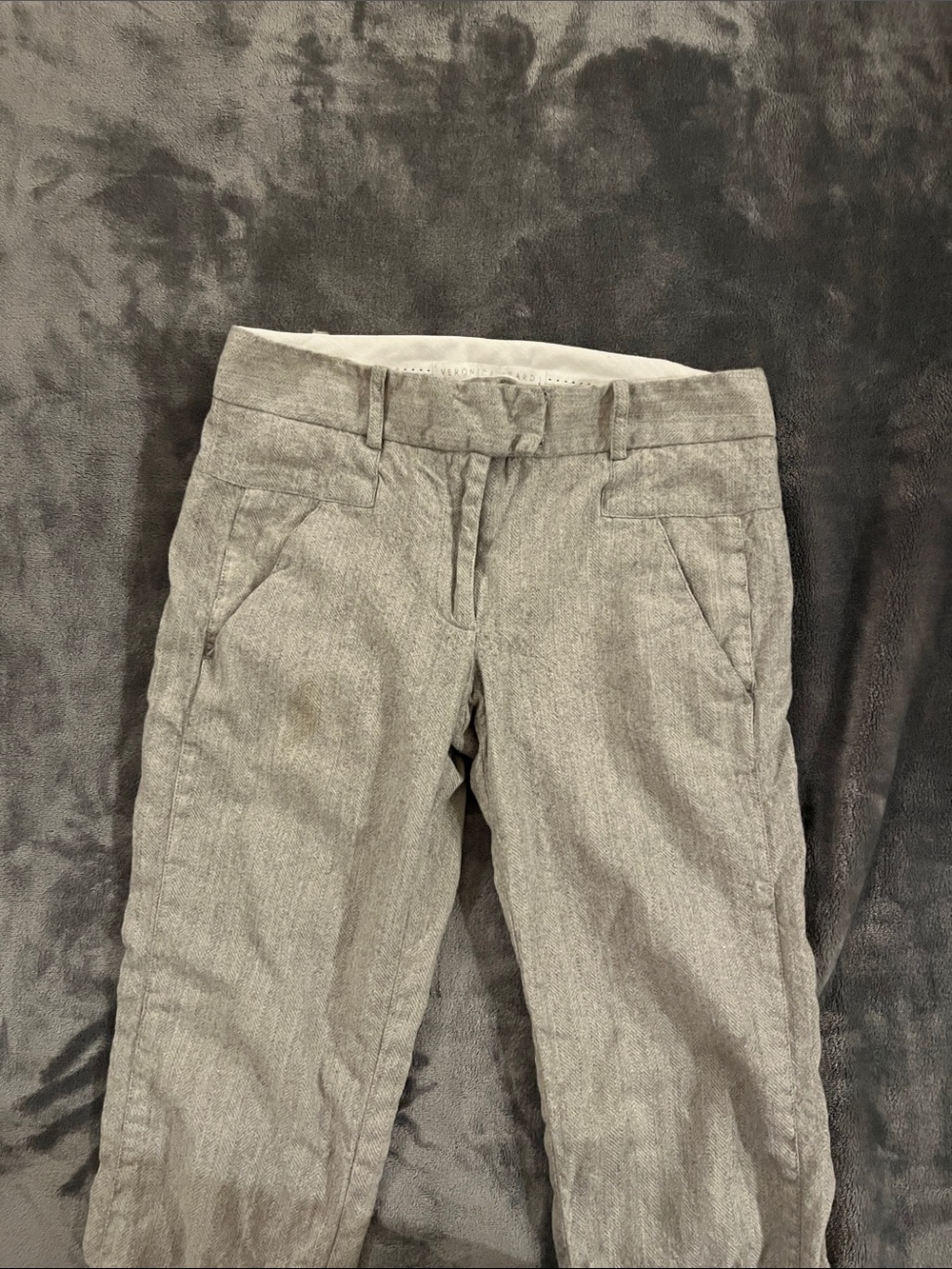 Veronica Beard Light Gray wool Cropped Pants